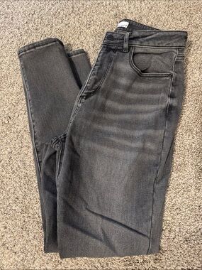 LOFT Charcoal Gray High-Rise Skinny Jeans